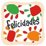 Etiquetas Regalo Adh. Rollo 250 Uds. Felicidades Color (Medida Real 4,5 Cm. X 4,5 Cm)