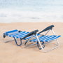 Aktive Silla de playa plegable y reclinable marinera con cojín y 8 posiciones