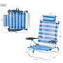 Aktive Silla de playa plegable y reclinable marinera con cojín y 8 posiciones
