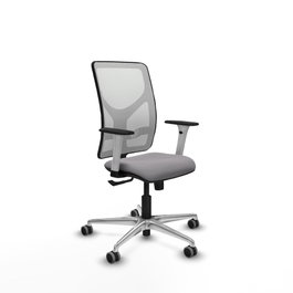 PIQUERAS Y CRESPO Silla de oficina Motilla con mecanismo Sincro, Gris y Blanco