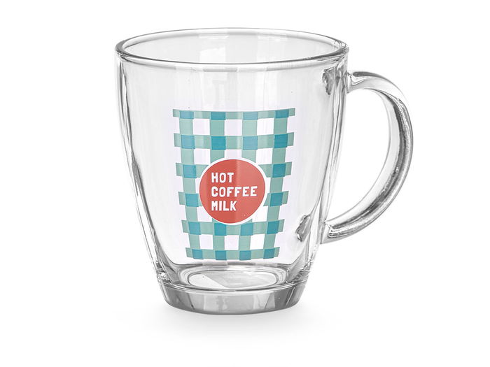 Vivalto Taza Vidrio Hot Coffee 370 ml Transparente 12x10.3x9 cm (Set de 24)