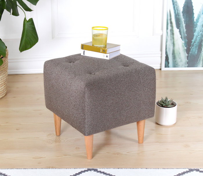 Atelier Del Sofa Puf Bohemio 43x43x43cm, 50% Algodón 50% Terciopelo, Color Café Atelier Del Sofa Puf Bohemio 43x43x43cm, 50% Algodón 50% Terciopelo, Color Café