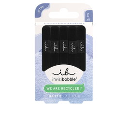 Invisibobble Ecotie Coletero Invisible de Plástico Reciclado, Color Negro, Pack de 5 Unidades