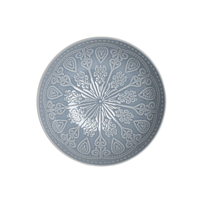 DKD Home Decor Set de 4 Platos Mandala en Gres Azul Esmaltado DKD Home Decor Set de 4 Platos Mandala en Gres Azul Esmaltado