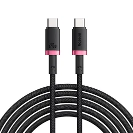 Baseus Dura Cable de Datos de Carga Rápida USB-C a USB-C 240W 1m Rojo y Negro