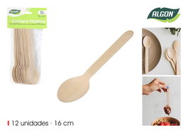 Inde Set 12 Cuchara Madera 16 cm (24 Unidades)