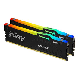 Kingston FURY Beast RGB - Memoria RAM Gaming DDR5 32GB (2x16GB) 6800MHz CL34 Intel XMP 3.0 / AMD EXPO, Negro