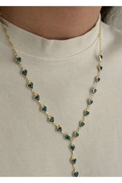 Heliophilia Silver KPEGMSA435312 Collar de Latón Azul Ajustable Hipoalergénico para Mujer, Elegante y Sofisticado