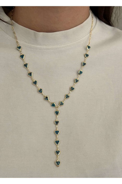 Heliophilia Silver KPEGMSA435312 Collar de Latón Azul Ajustable Hipoalergénico para Mujer, Elegante y Sofisticado