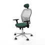 PIQUERAS Y CRESPO Silla de oficina Jorquera con mecanismo Sincro/Traslack, Verde botella y Blanco