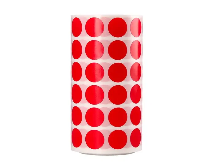 Liderpapel Gomets Circulares Autoadhesivos 15 mm Rojo Rollo de 2500 Unidades en Caja