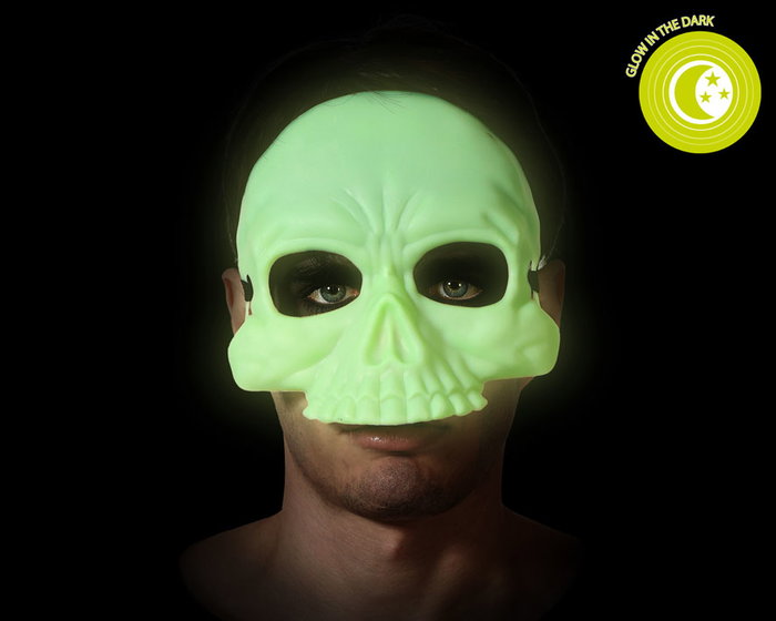 Máscara Calavera Rígida Que Brilla En La Oscuridad Halloween Fiesta