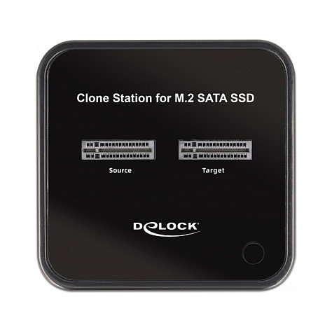 DeLOCK Estación de acoplamiento M.2 para 2 x M.2 SATA SSD con función de clonación, USB 3.2 Gen 2 Type-C, Negro DeLOCK Estación de acoplamiento M.2 para 2 x M.2 SATA SSD con función de clonación, USB 3.2 Gen 2 Type-C, Negro