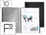 Liderpapel Carpeta Escaparate con 10 Fundas de Plástico Negro Folio