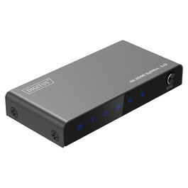 Digitus Divisor HDMI 1x2 4K/60Hz HDCP 2.3 con Control EDID, Metal Gris, 18 Gbit/s, HDR, DTS, Dolby Digital