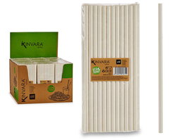 Kinvara Set 50 Pajitas Papel Blanco 7.5x23.5x2 cm (Set de 72)
