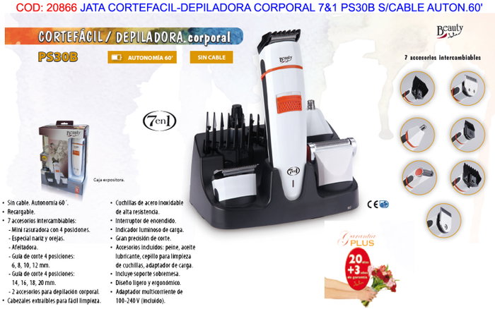 Jata Finstock Cortefacil PS30B Depiladora Corporal sin cable Jata Finstock Cortefacil PS30B Depiladora Corporal sin cable