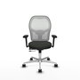 PIQUERAS Y CRESPO Silla de oficina Jorquera con mecanismo Sincro/Traslack, Brazos 3D y Malla Blanca