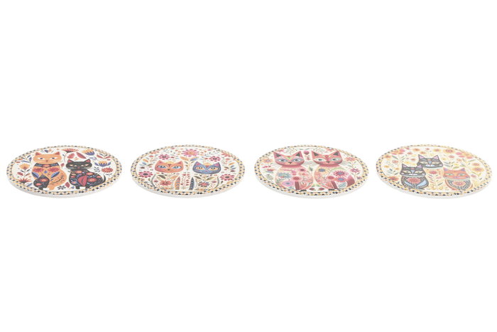 DKD Home Decor Salvamanteles de Dolomita Gatitos Surtido de 4 Piezas DKD Home Decor Salvamanteles de Dolomita Gatitos Surtido de 4 Piezas