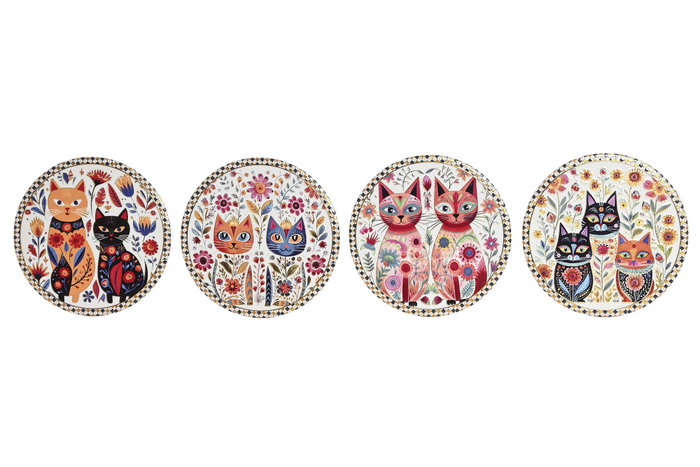 DKD Home Decor Salvamanteles de Dolomita Gatitos Surtido de 4 Piezas DKD Home Decor Salvamanteles de Dolomita Gatitos Surtido de 4 Piezas
