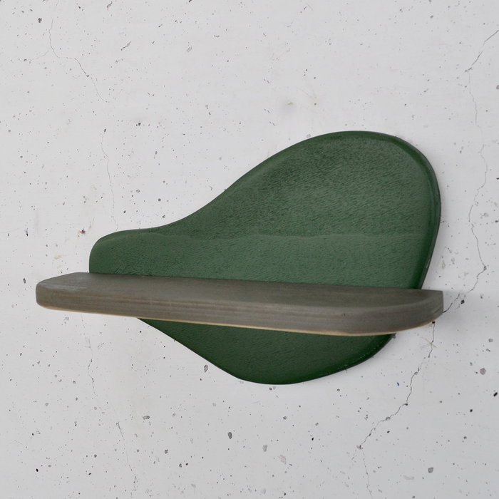 Hanah Home Meh226 Estantería de Madera Decorativa para Pared, Contrachapado, Verde Oscuro y Gris, 35x20x11 cm