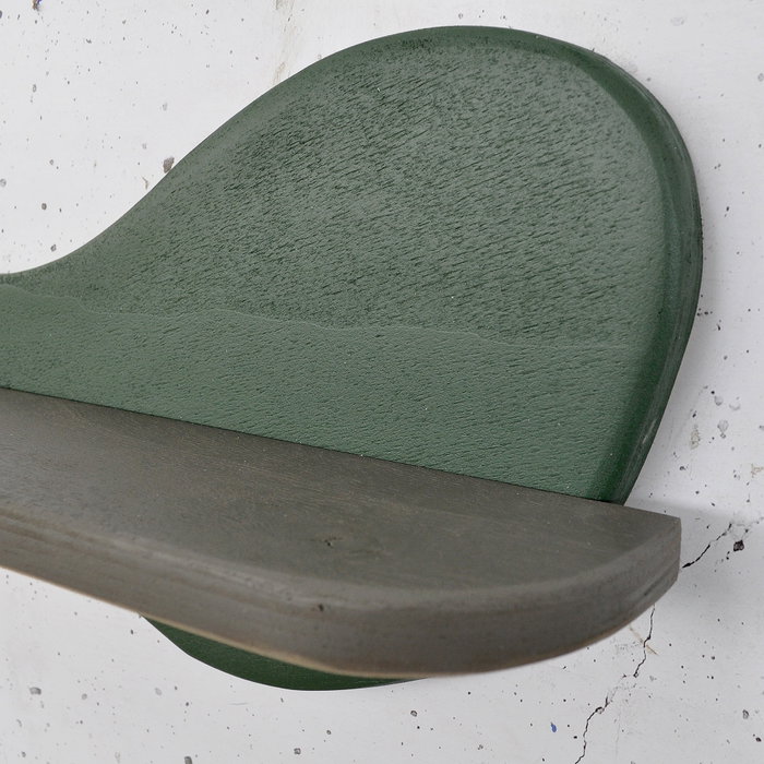 Hanah Home Meh226 Estantería de Madera Decorativa para Pared, Contrachapado, Verde Oscuro y Gris, 35x20x11 cm