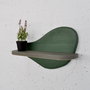 Hanah Home Meh226 Estantería de Madera Decorativa para Pared, Contrachapado, Verde Oscuro y Gris, 35x20x11 cm