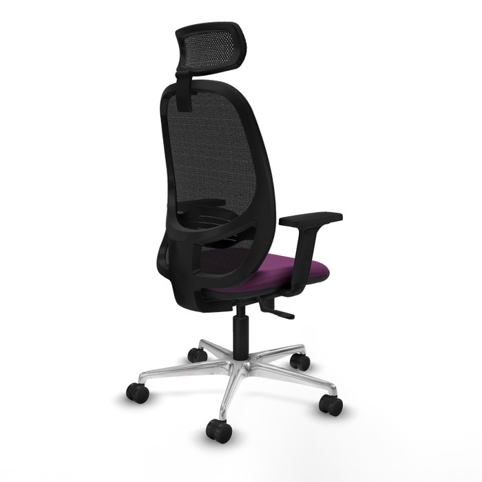 PIQUERAS Y CRESPO Silla de oficina Cilanco con mecanismo Sincro, Morado y Negro