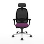 PIQUERAS Y CRESPO Silla de oficina Cilanco con mecanismo Sincro, Morado y Negro
