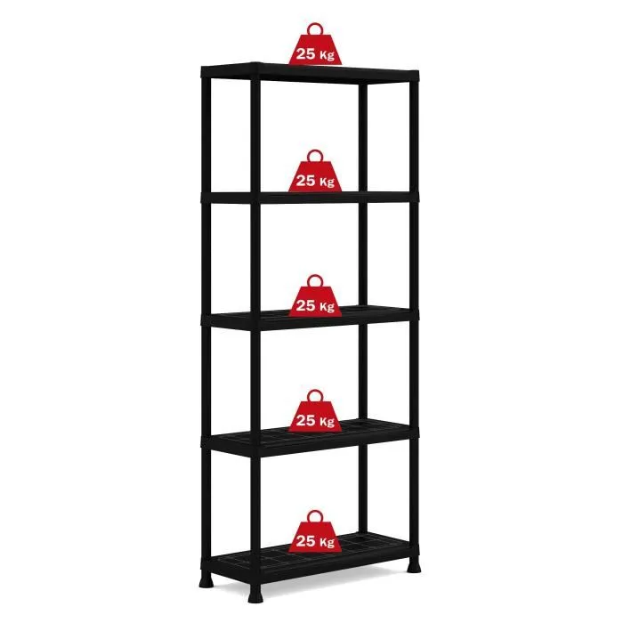 Keter Estante de almacenamiento Plus 75/5 - 75 x 32 x 176 cm - 5 estantes - Negro Keter Estante de almacenamiento Plus 75/5 - 75 x 32 x 176 cm - 5 estantes - Negro