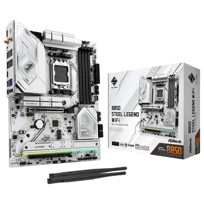 ASRock B850 Steel Legend WiFi Blanco (AM5, DDR5, ATX)