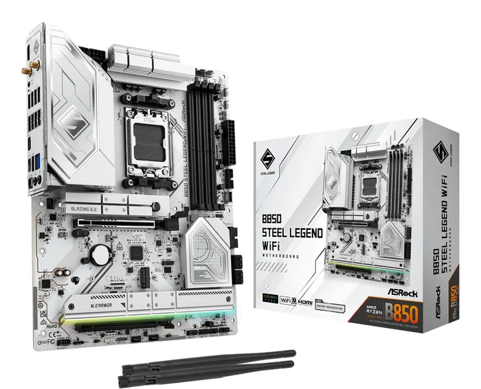 ASRock B850 Steel Legend WiFi AM5 ATX Blanco