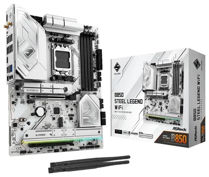 ASRock B850 Steel Legend WiFi Blanco (AM5, DDR5, ATX)