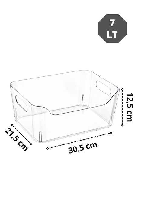 Hermia CLRORG07-3 Organizadores para Nevera de Plástico Transparente, Set de 3 Piezas