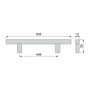 Emuca Lote de 10 tiradores para mueble Orlando, L528mm, intereje 448mm, Acero, Níquel satinado