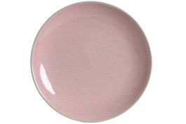 DKD Home Decor Plato de Gres Esmaltado Rosa 21,3x21,3x2,7 cm