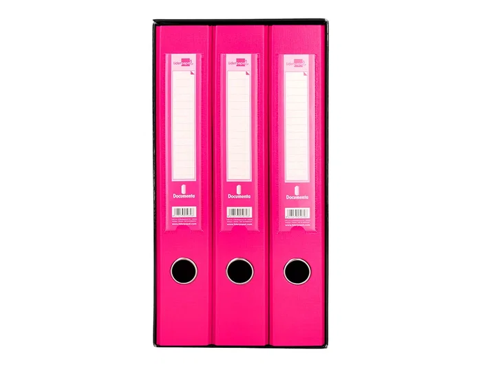Liderpapel Módulo Archivador Folio 2 Anillas Mecanismo de Palanca 52mm Rosa