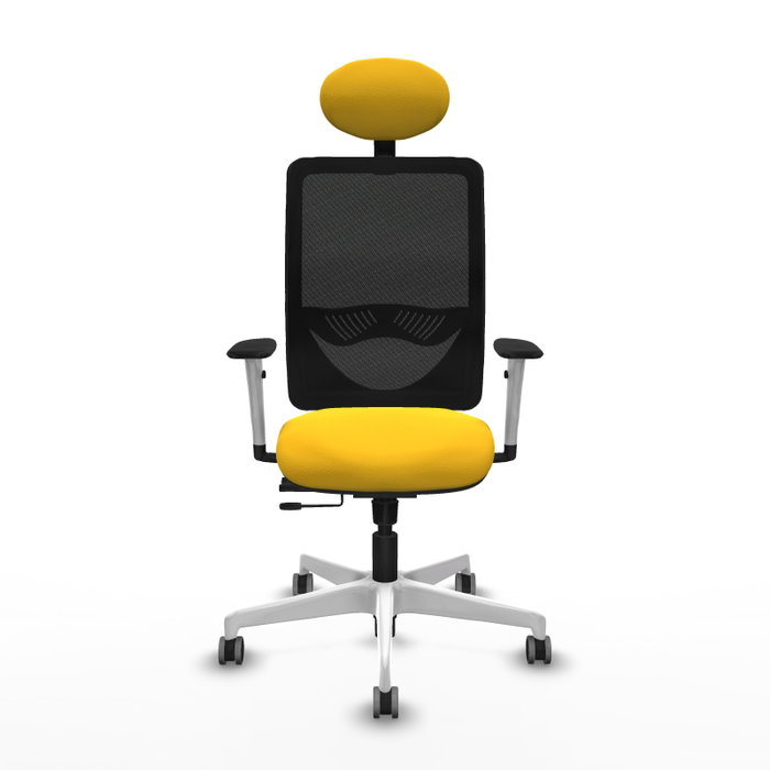 PIQUERAS Y CRESPO Silla de oficina Zulema con mecanismo Sincro/Traslack Amarillo y Negro