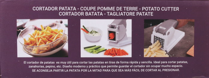 Quttin Cortador de Patatas de Acero (6 Unidades) de 10,4 x 14,4 x 26,9 cm Quttin Cortador de Patatas de Acero (6 Unidades) de 10,4 x 14,4 x 26,9 cm