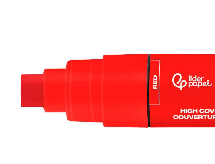 Liderpapel Rotulador Acrylic Base Agua Todo Tipo de Superficie Punta Rectangular 10 mm Rojo