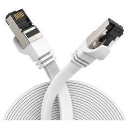 Extralink LAN Patchcord Cat.8 U/FTP 1m Blanco Plano