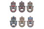 DKD Home Decor Imanes de Metal y PS con Abridor y Hamsa Dorado Surtido de 6