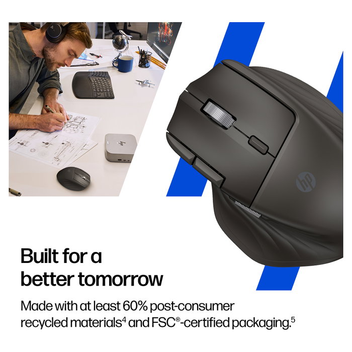 HP Ratón Inalámbrico 785M Recargable Ultra-Fast Scroll Silencioso Negro