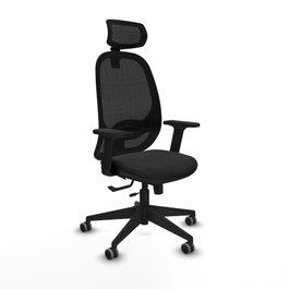 PIQUERAS Y CRESPO Silla de oficina Cilanco con mecanismo Sincro/Traslack en Negro