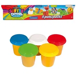 LEXIBOOK Caja de 5 plastilinas Softee: colores clásicos LEX3380743110035