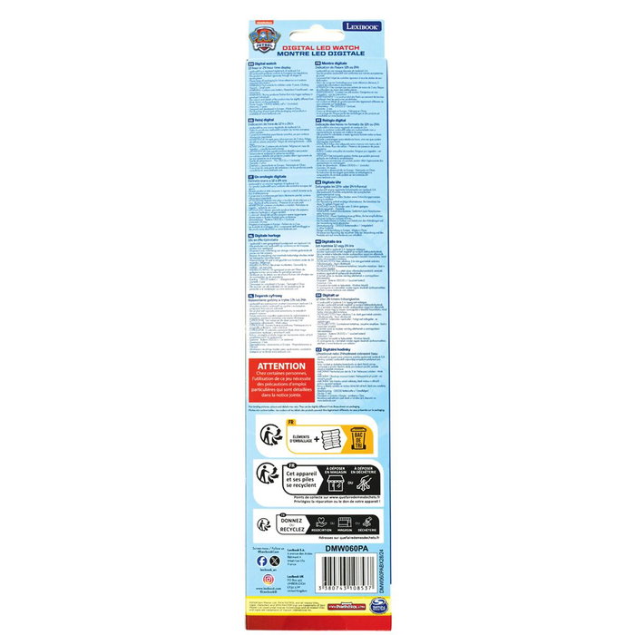 Lexibook Reloj digital LED Paw Patrol con alarma