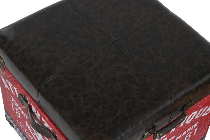 DKD Home Decor Caja Atlantico Multicolor Marron Madera PU 47 x 42 x 47 cm Set de 3