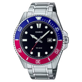 Casio MDV-107D-1A3VDF con esfera negra y correa gris