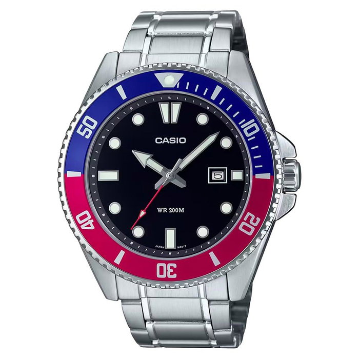 Casio MDV-107D-1A3VDF con esfera negra y correa gris Casio MDV-107D-1A3VDF con esfera negra y correa gris