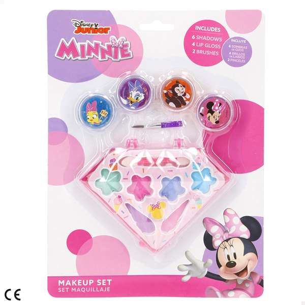 Color Baby Maquillaje Infantil Minnie Mouse Incluye 6 Sombras de Ojos 4 Brillos de Labios y 2 Pinceles para Niñas